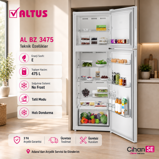 Altus AL BZ 3475 475 L No Frost İki Kapılı Buzdolabı