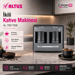 Altus AL-799 TKM İkili Kahve Makinesi Antrasit Renk 