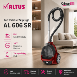 Altus AL-606 SR Mavi 890 w Hepa Filtre Toz Torbasız Süpürge